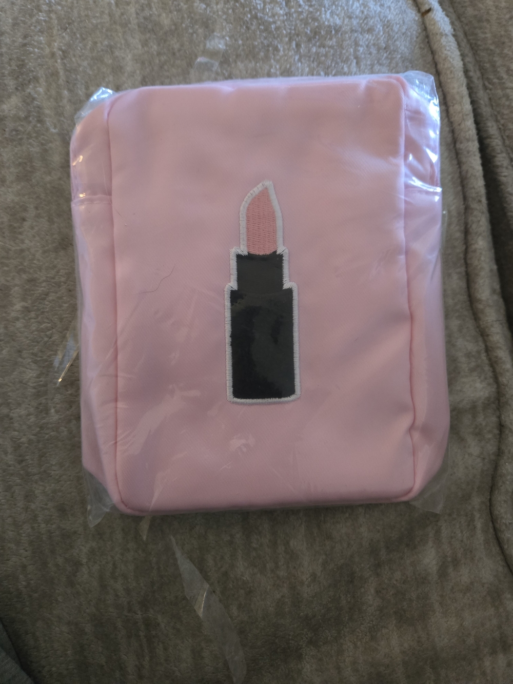 BlocBags Pink Cosmetic Pouch with Lipstick Patch